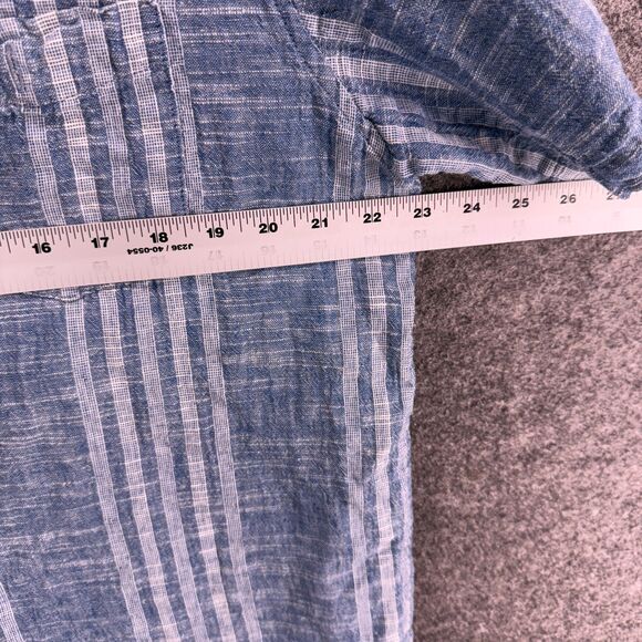 Weatherproof Vintage Shirt Men XL Blue Striped Button Up Collared Short Sleeve - Picture 6 of 8